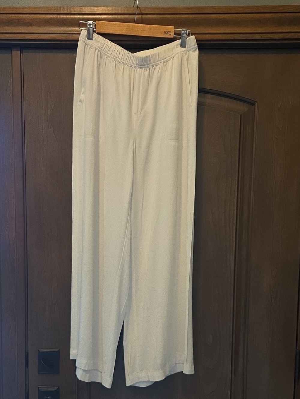 Splendid White Wide-Leg Elastic-Waist Pants Medium
